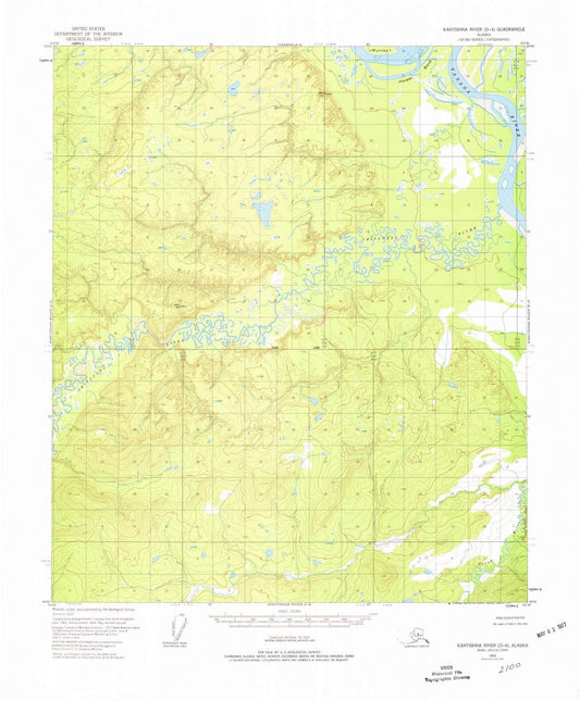 1953 Kantishna River, AK - Alaska - USGS Topographic Map v7