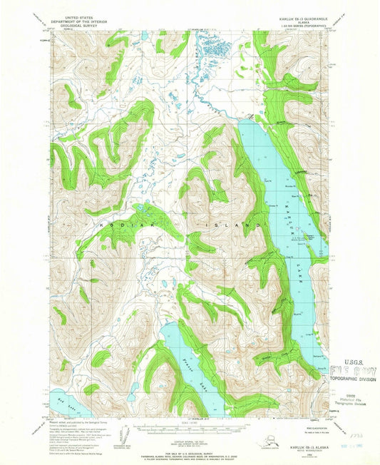 1952 Karluk, AK - Alaska - USGS Topographic Map v3