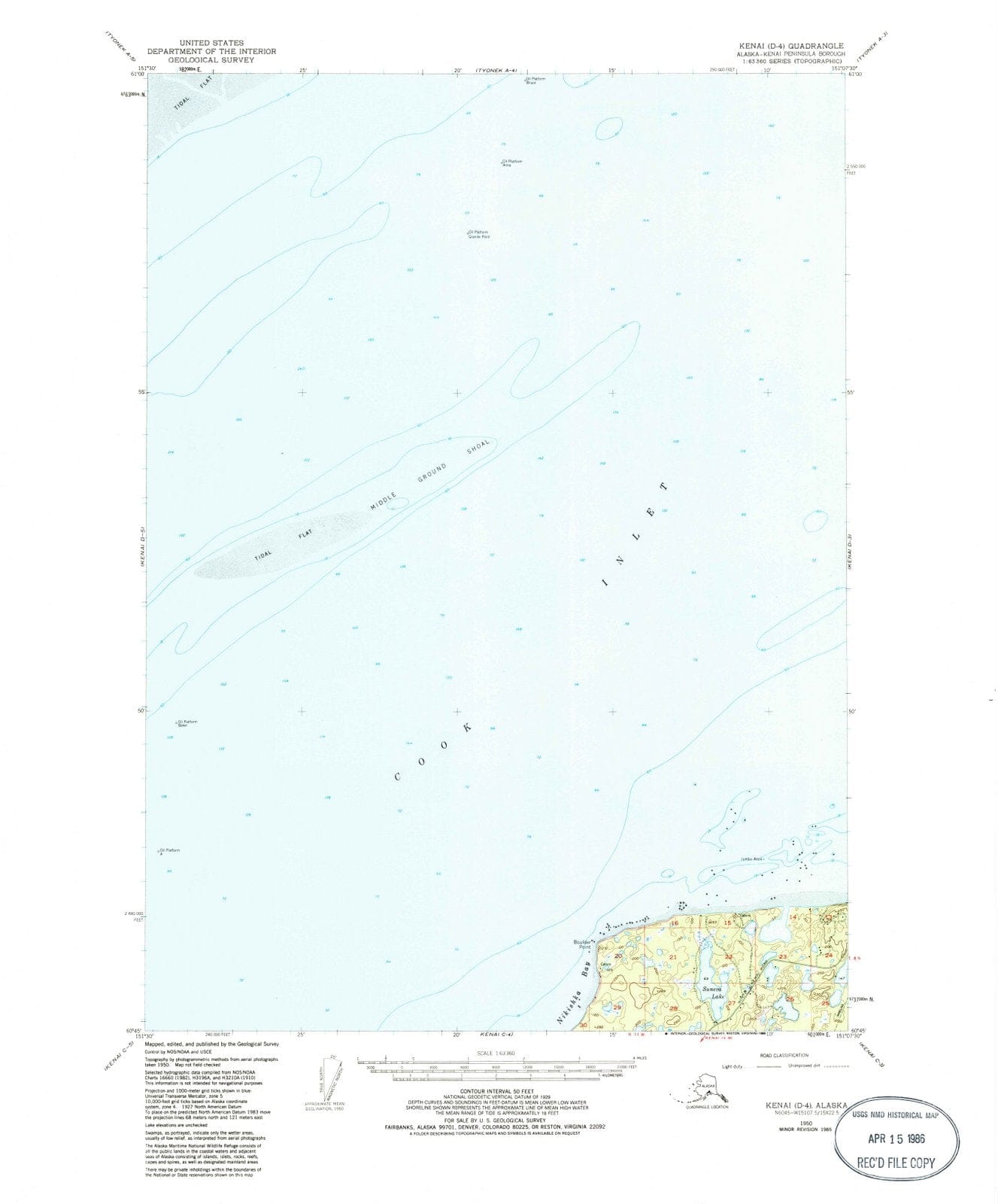 1950 Kenai, AK - Alaska - USGS Topographic Map v4