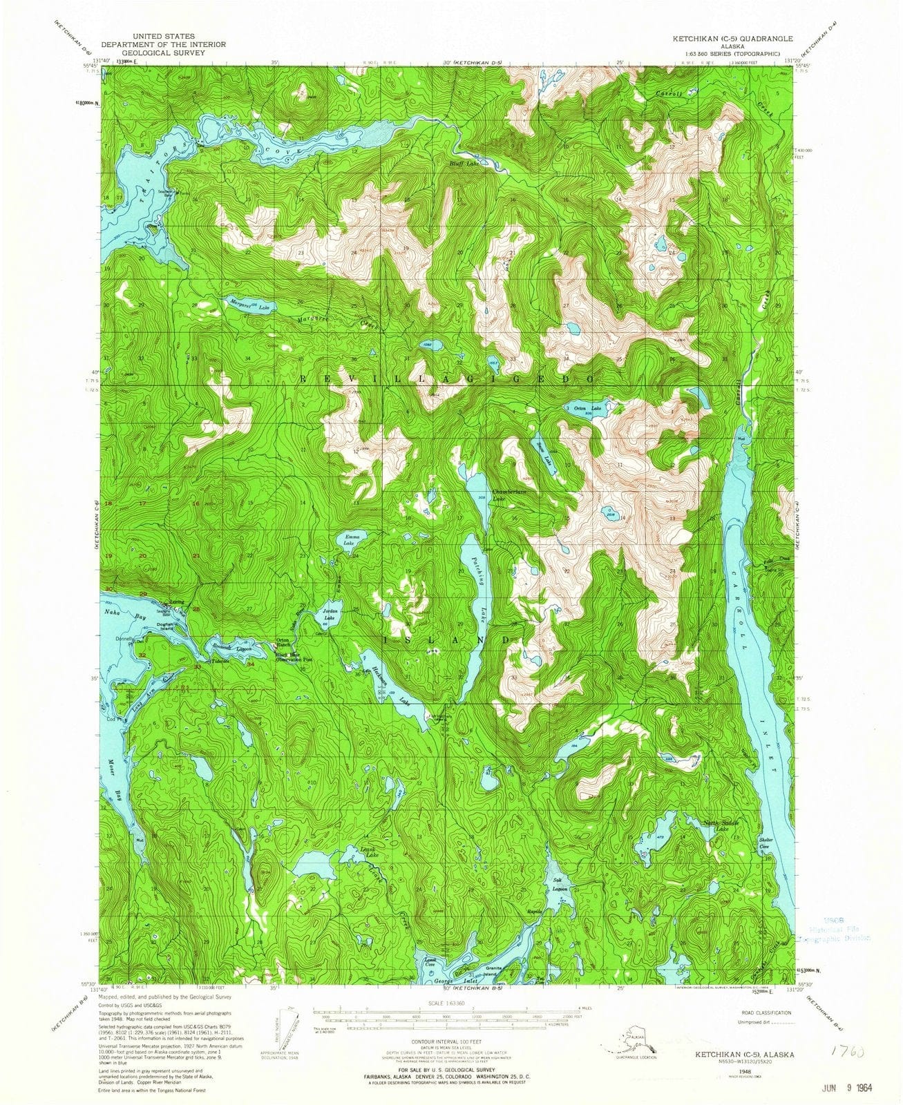 1948 Ketchikan, AK - Alaska - USGS Topographic Map v2