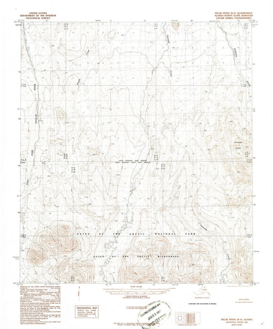 1986 Killik River, AK - Alaska - USGS Topographic Map v8
