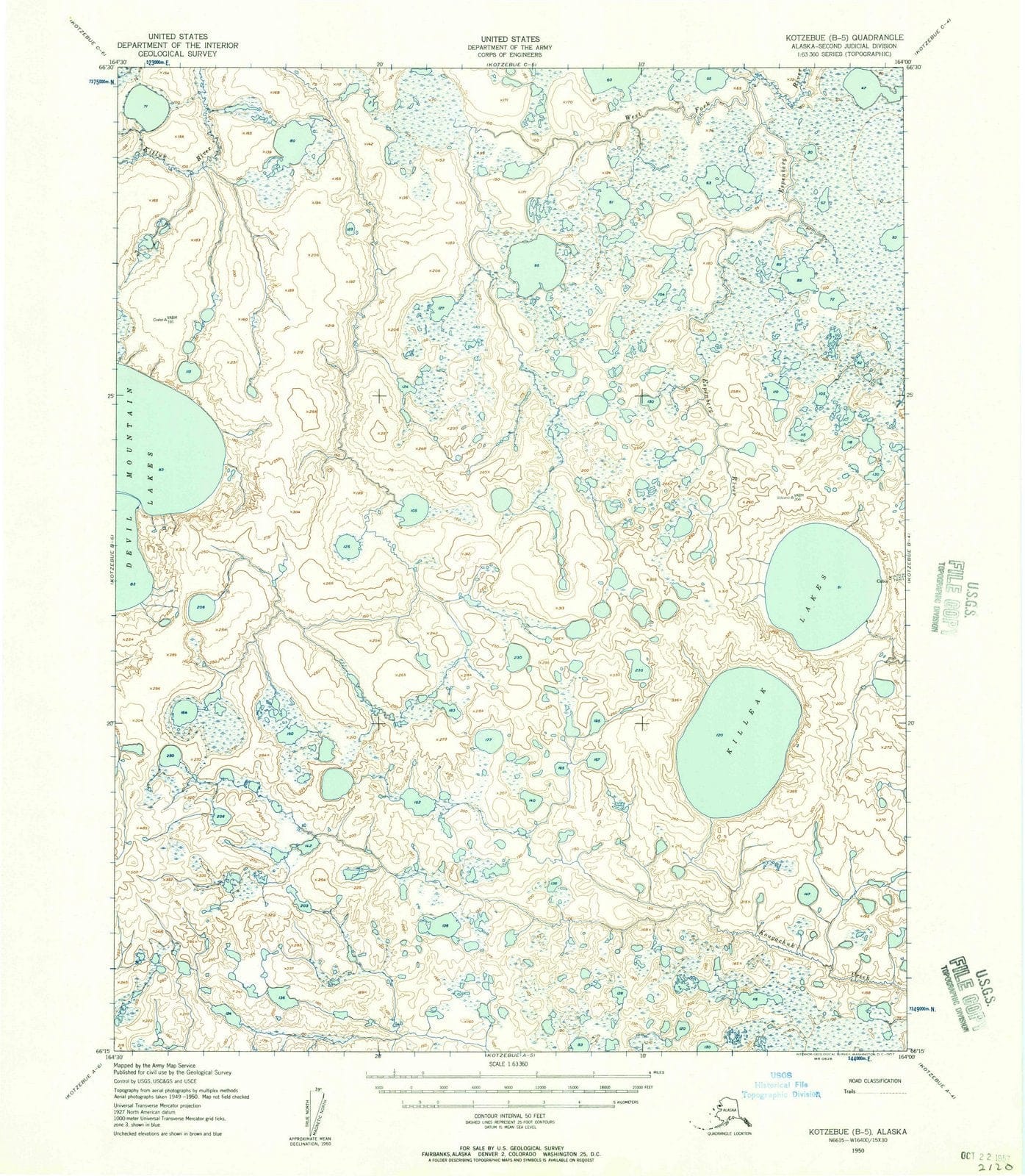 1950 Kotzebue, AK - Alaska - USGS Topographic Map v8
