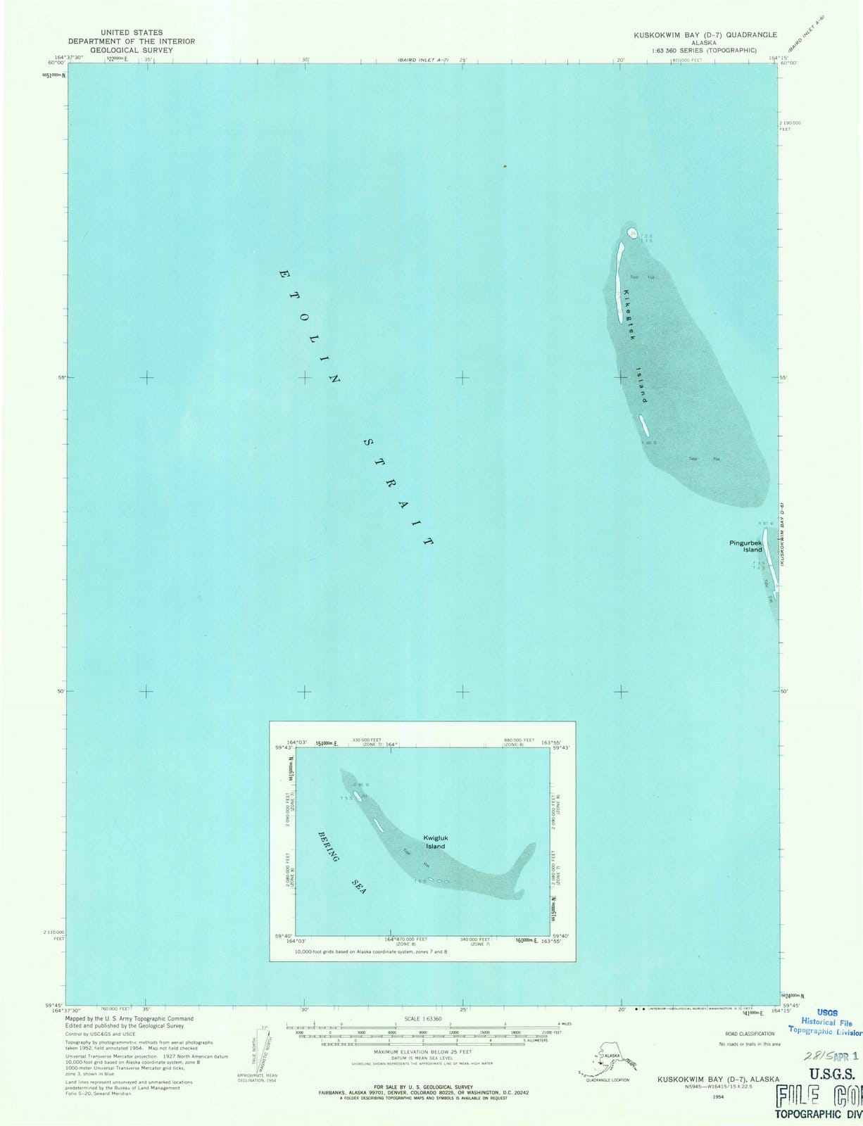 1954 Kuskokwimay, AK - Alaska - USGS Topographic Map v5