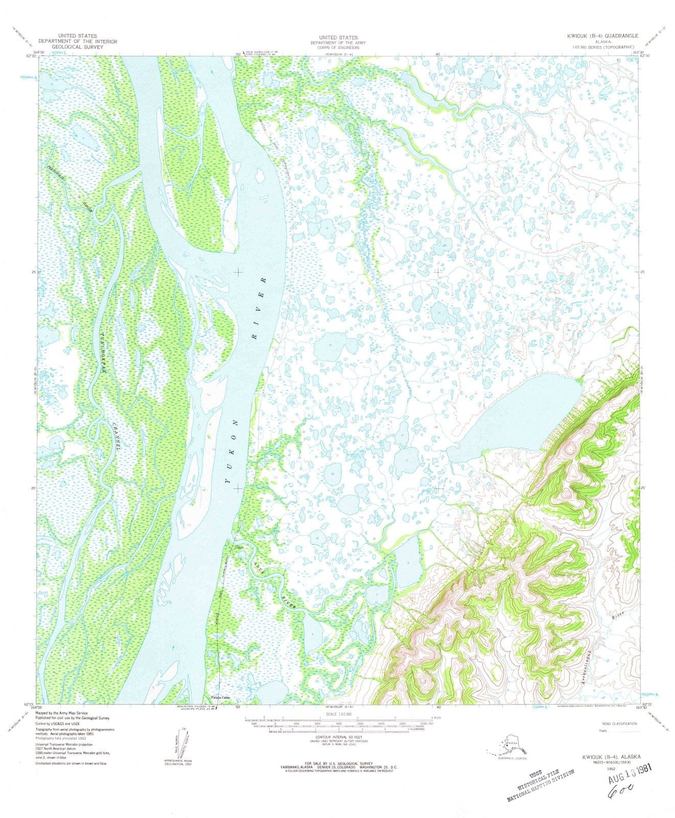 1952 Kwiguk, AK - Alaska - USGS Topographic Map0