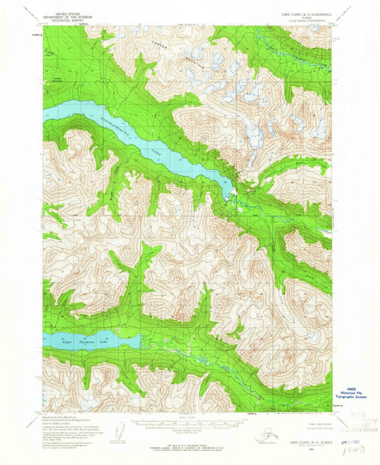 1954 Lakelark, AK - Alaska - USGS Topographic Map