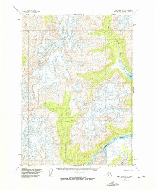 1958 Lake Clark, AK - Alaska - USGS Topographic Map v2