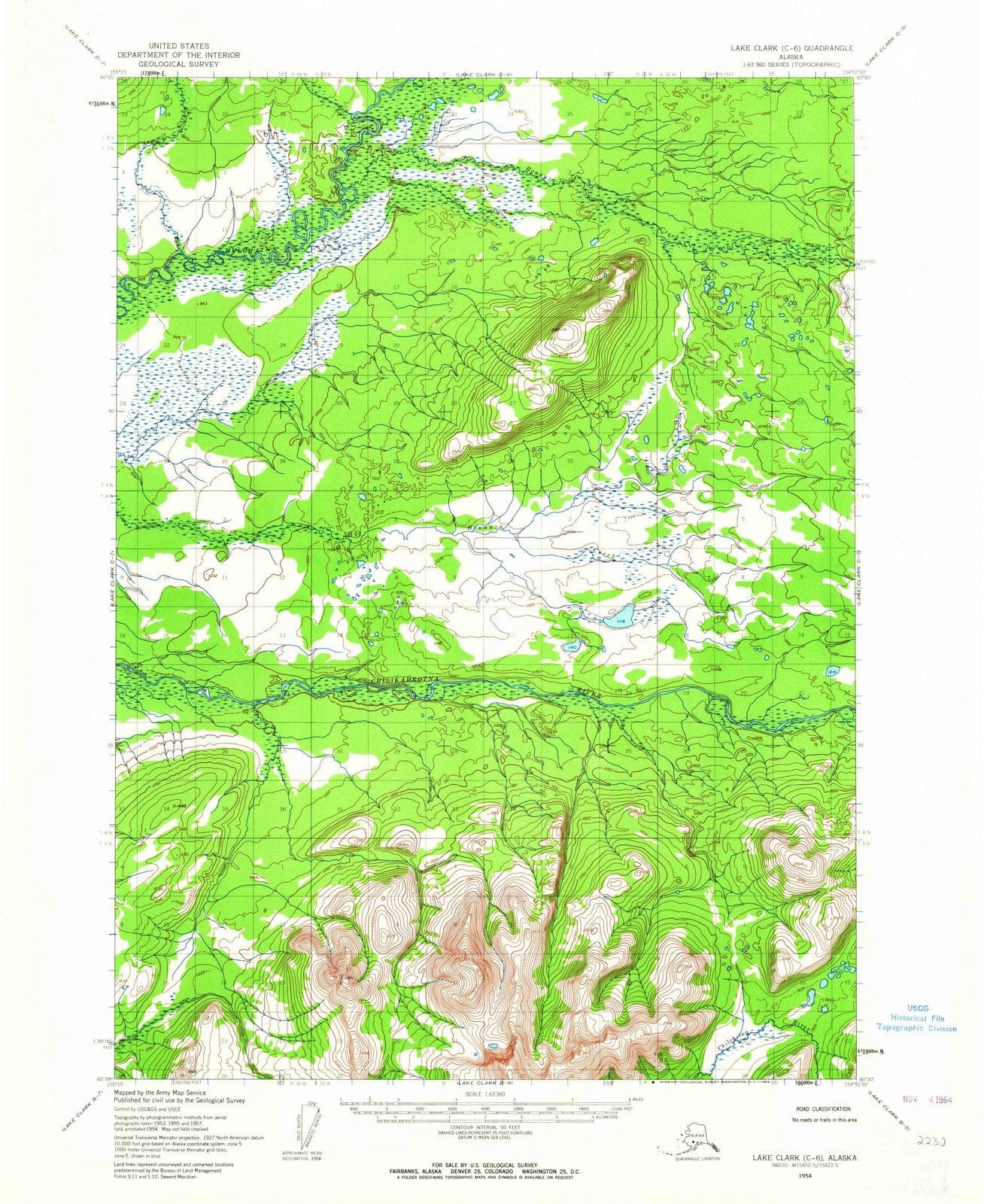 1954 Lakelark, AK - Alaska - USGS Topographic Map6