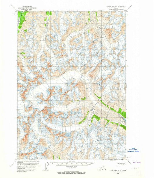 1958 Lake Clark, AK - Alaska - USGS Topographic Map v4
