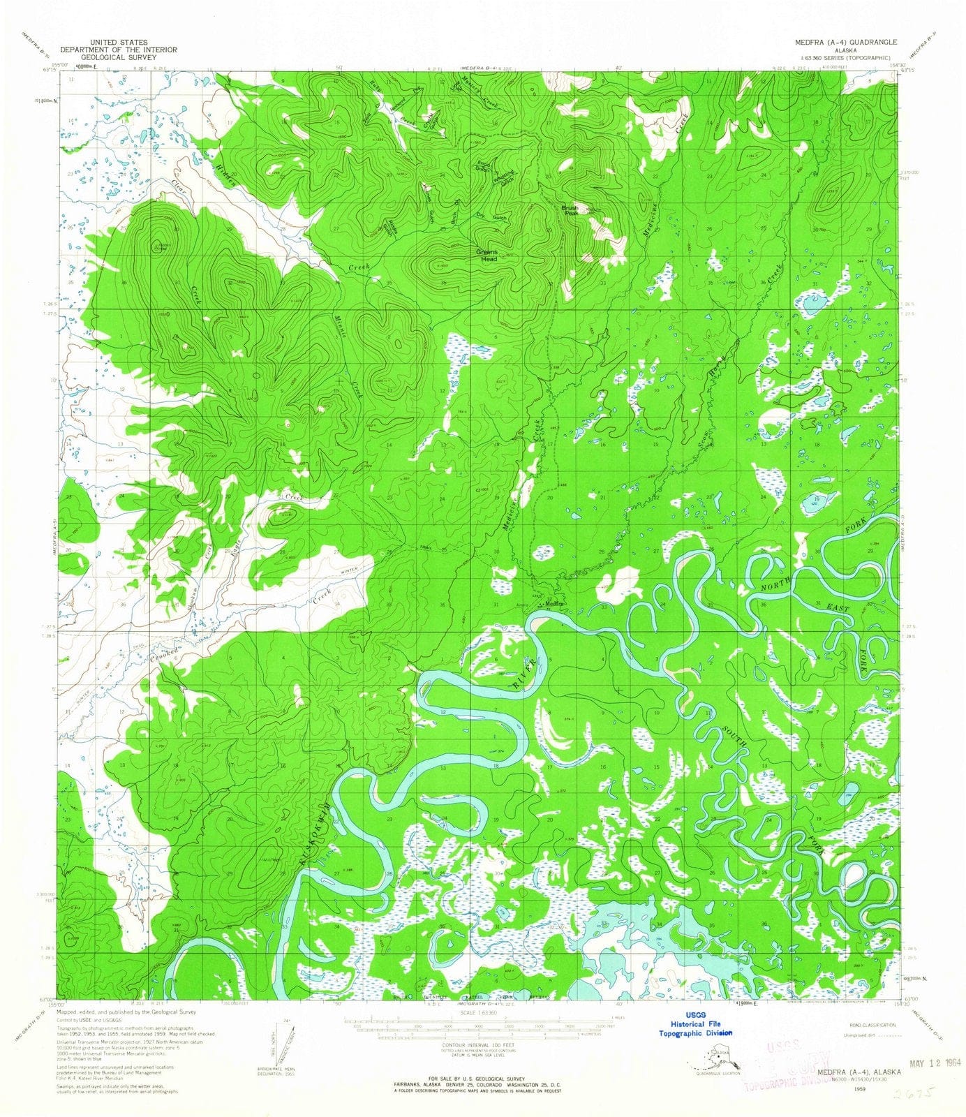 1959 Medfra, AK - Alaska - USGS Topographic Map