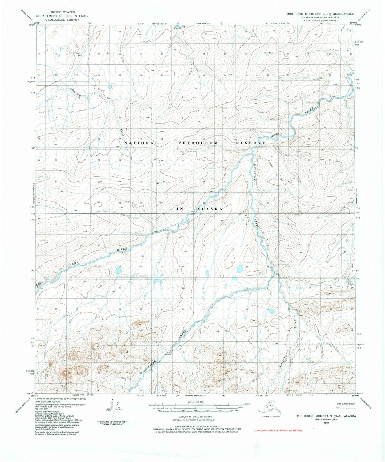 1984 Misheguk Mountain, AK - Alaska - USGS Topographic Map v6