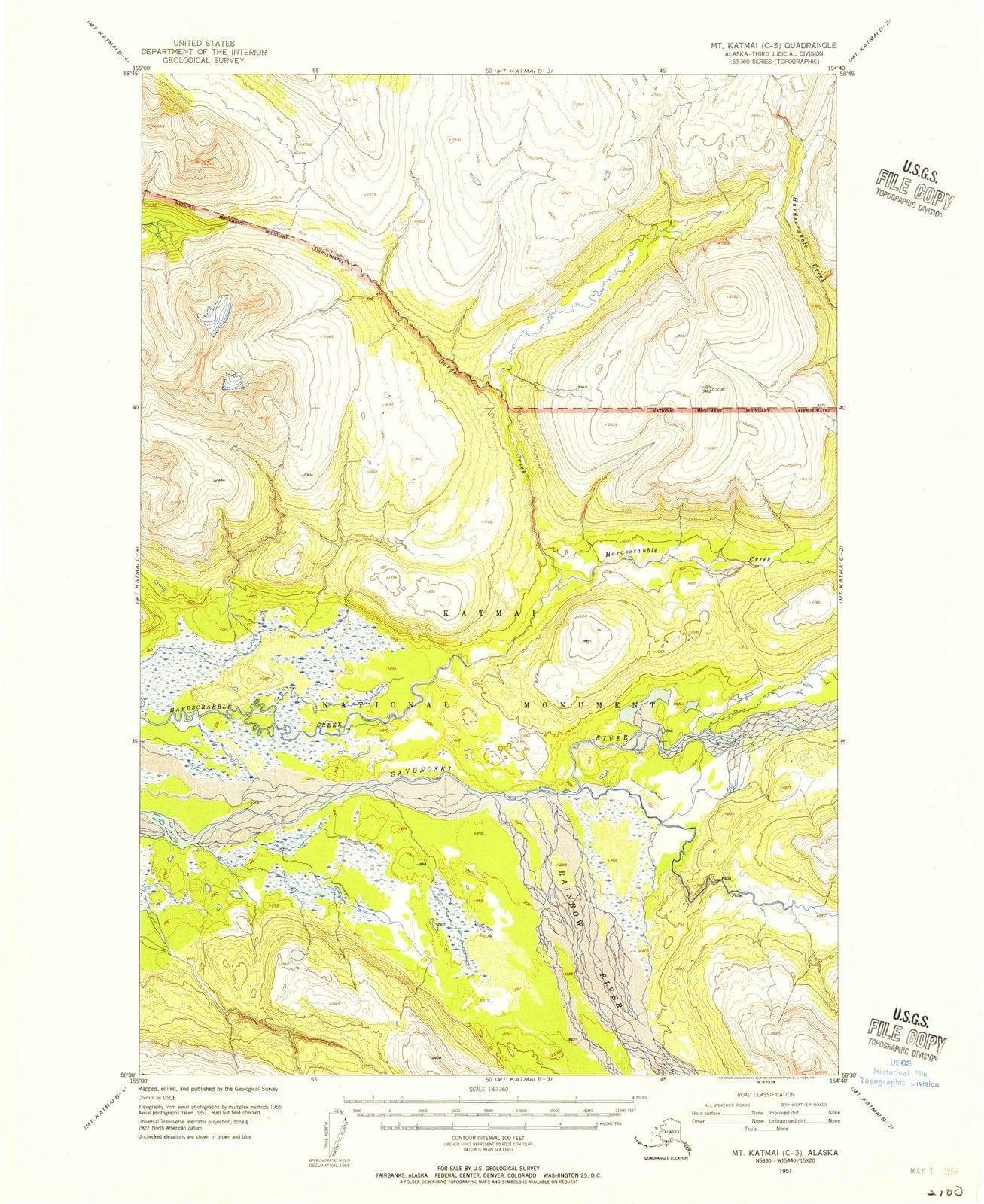 1951 Mount Katmai, AK - Alaska - USGS Topographic Map4