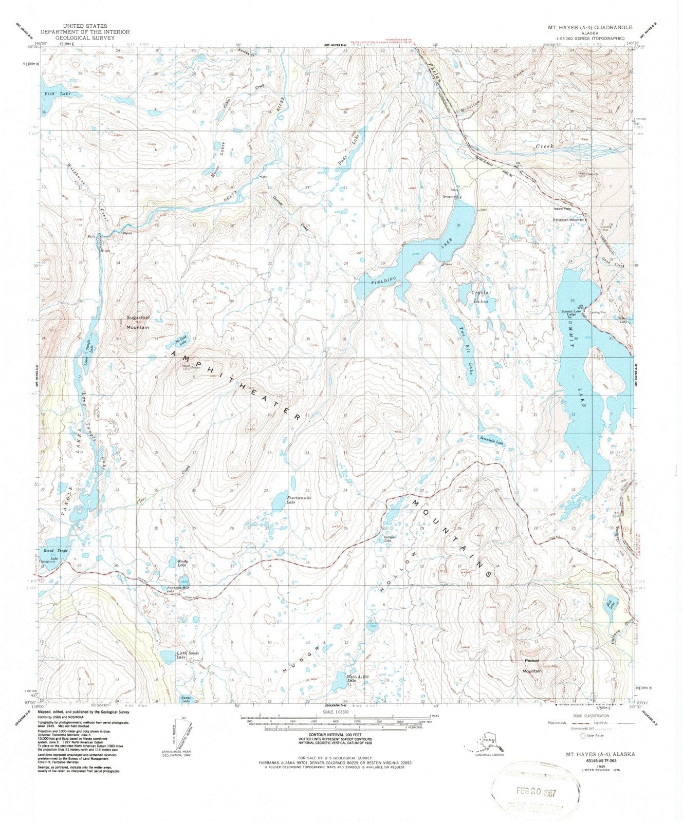 1949 Mt. Hayes, AK - Alaska - USGS Topographic Map v2