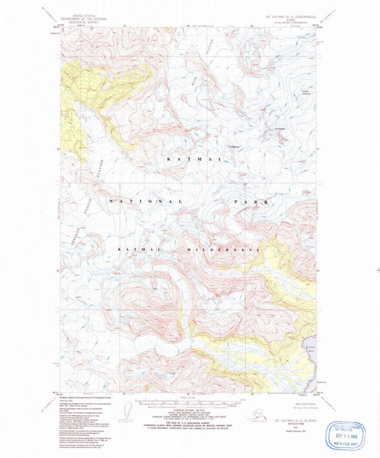 1951 Mt. Katmai, AK - Alaska - USGS Topographic Map v4