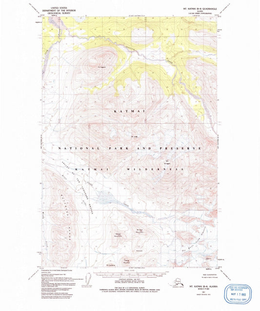 1951 Mt. Katmai, AK - Alaska - USGS Topographic Map v5