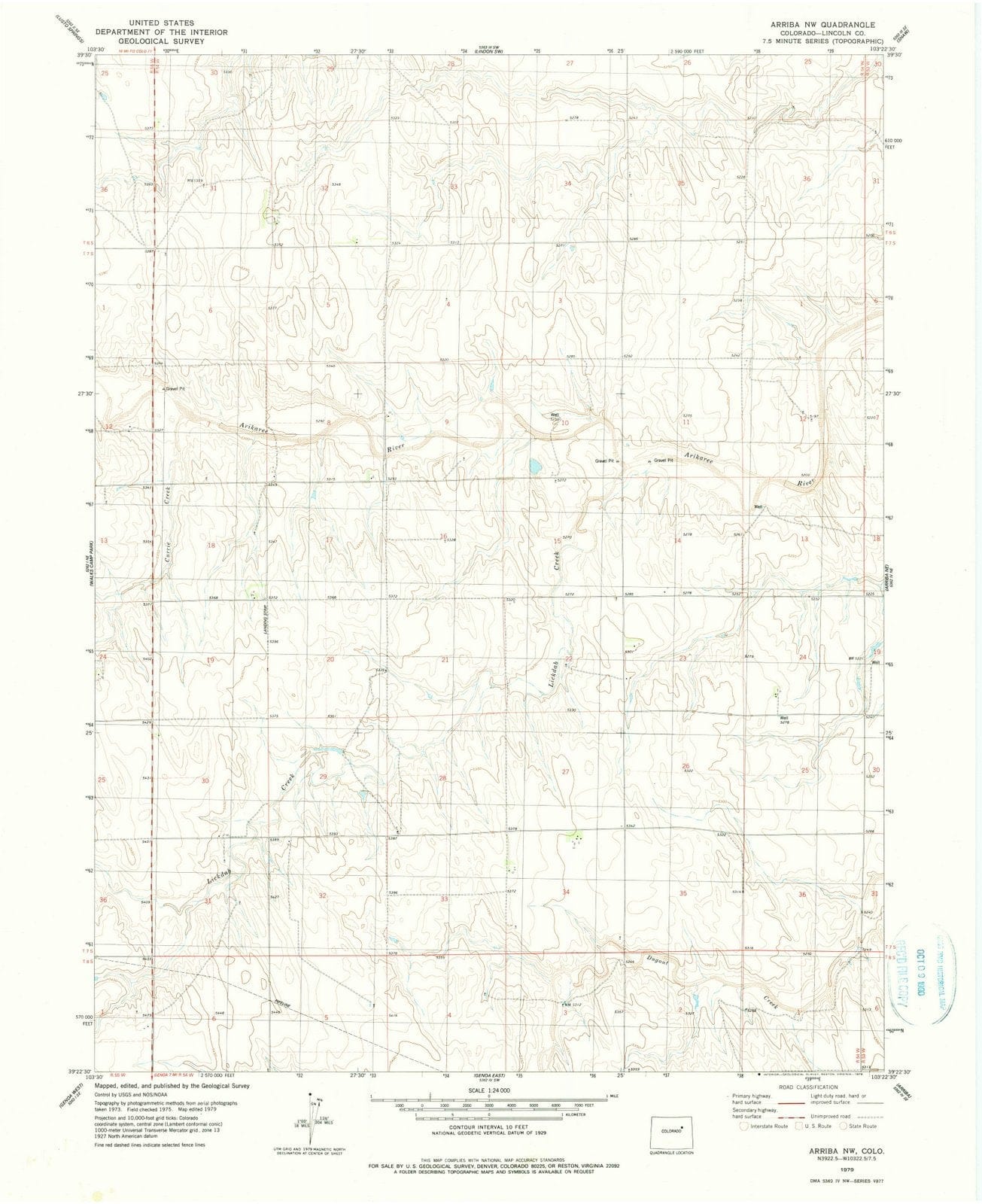1979 Arriba, CO - Colorado - USGS Topographic Map v2