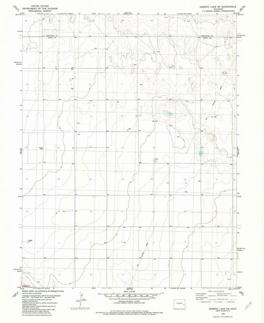 1982 Arsenic Lake, CO - Colorado - USGS Topographic Map