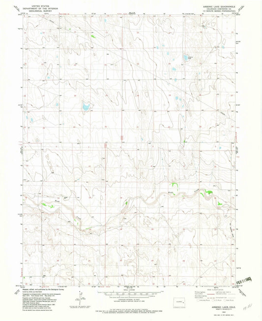 1982 Arsenic Lake, CO - Colorado - USGS Topographic Map v2