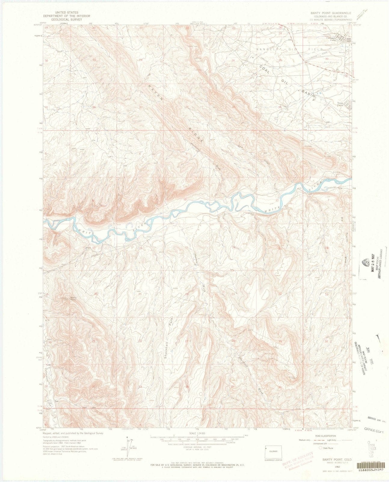 1962 Banty Point, CO - Colorado - USGS Topographic Map