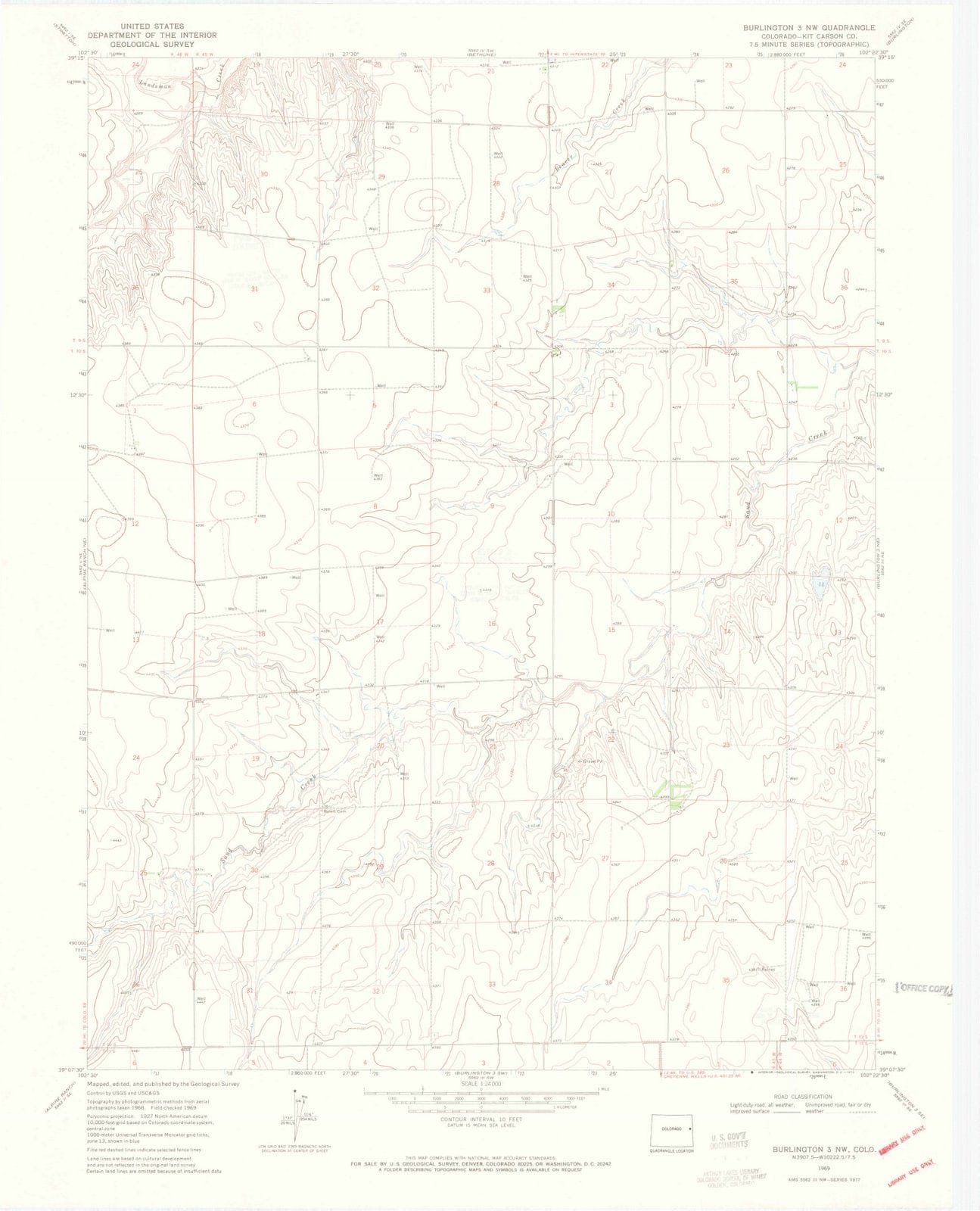 1969 Burlington 3, CO - Colorado - USGS Topographic Map v2