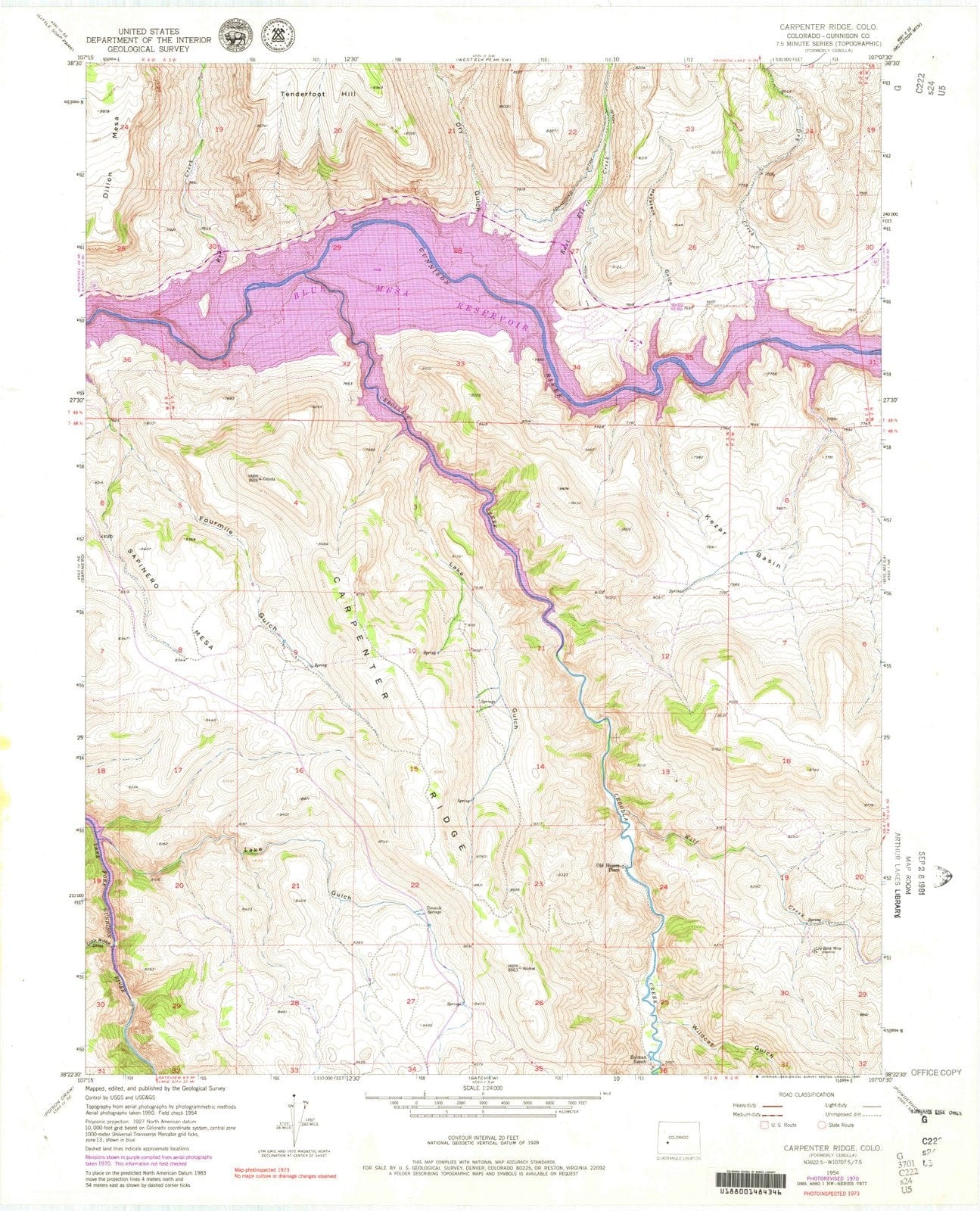 1954 Carpenter Ridge, CO - Colorado - USGS Topographic Map