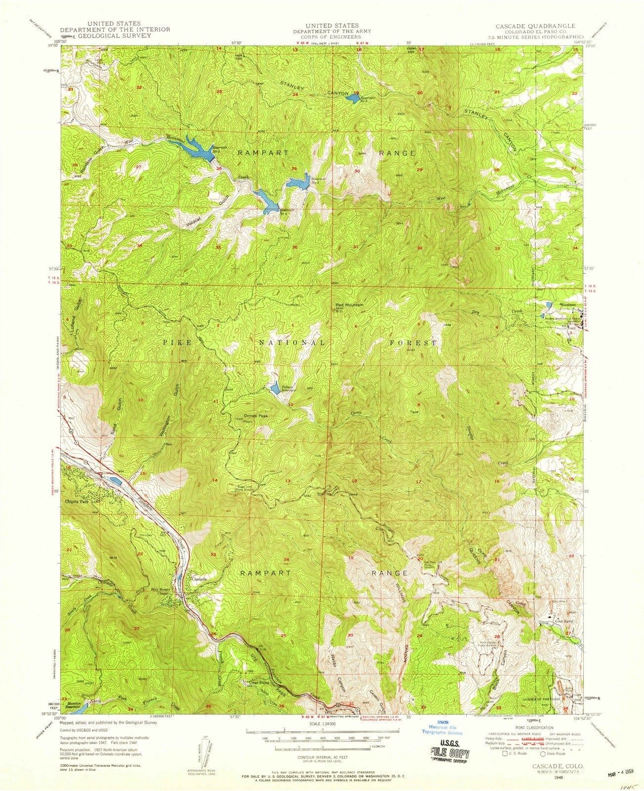 1948 Cascade, CO - Colorado - USGS Topographic Map