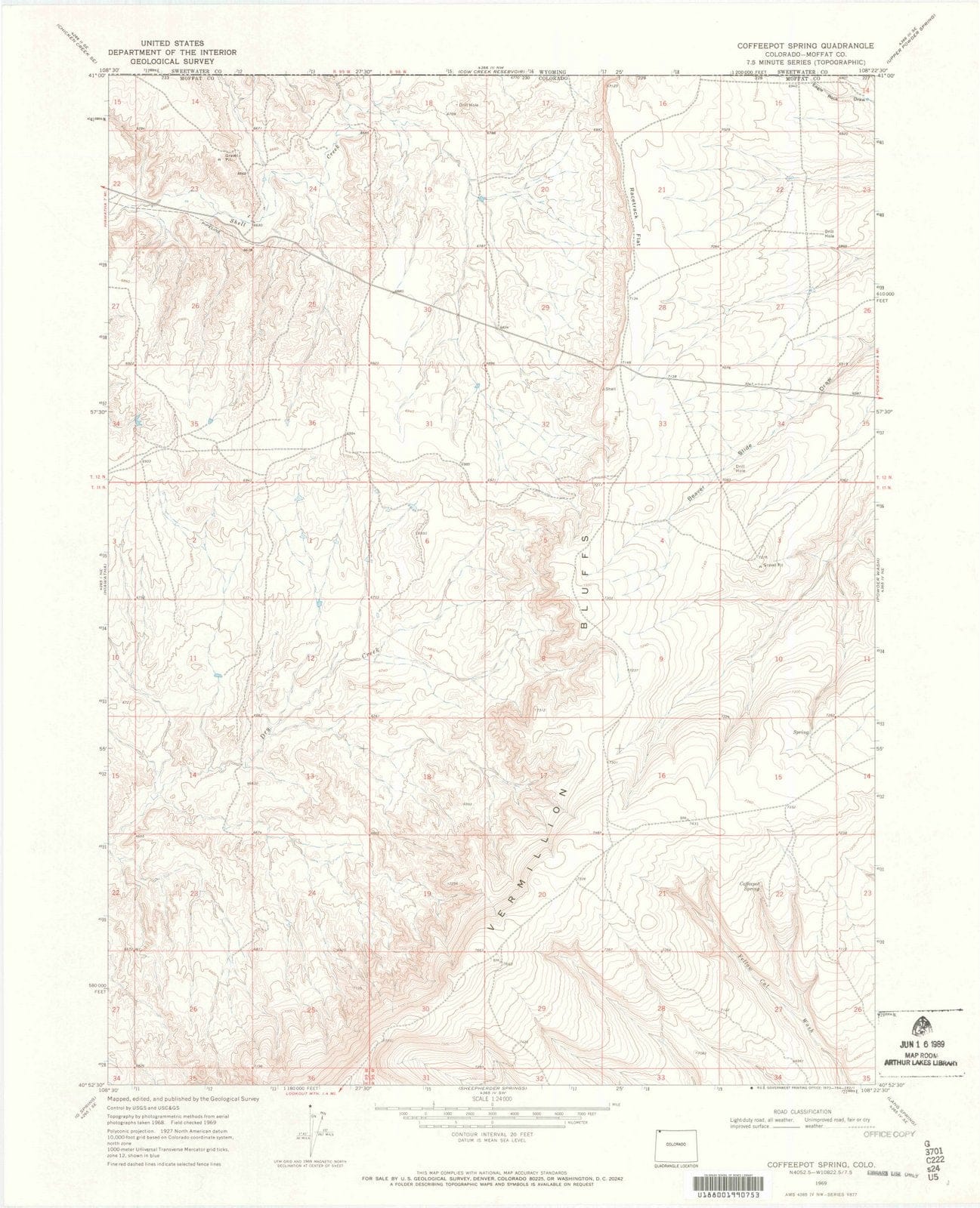1969 Coffeepot Spring, CO - Colorado - USGS Topographic Map