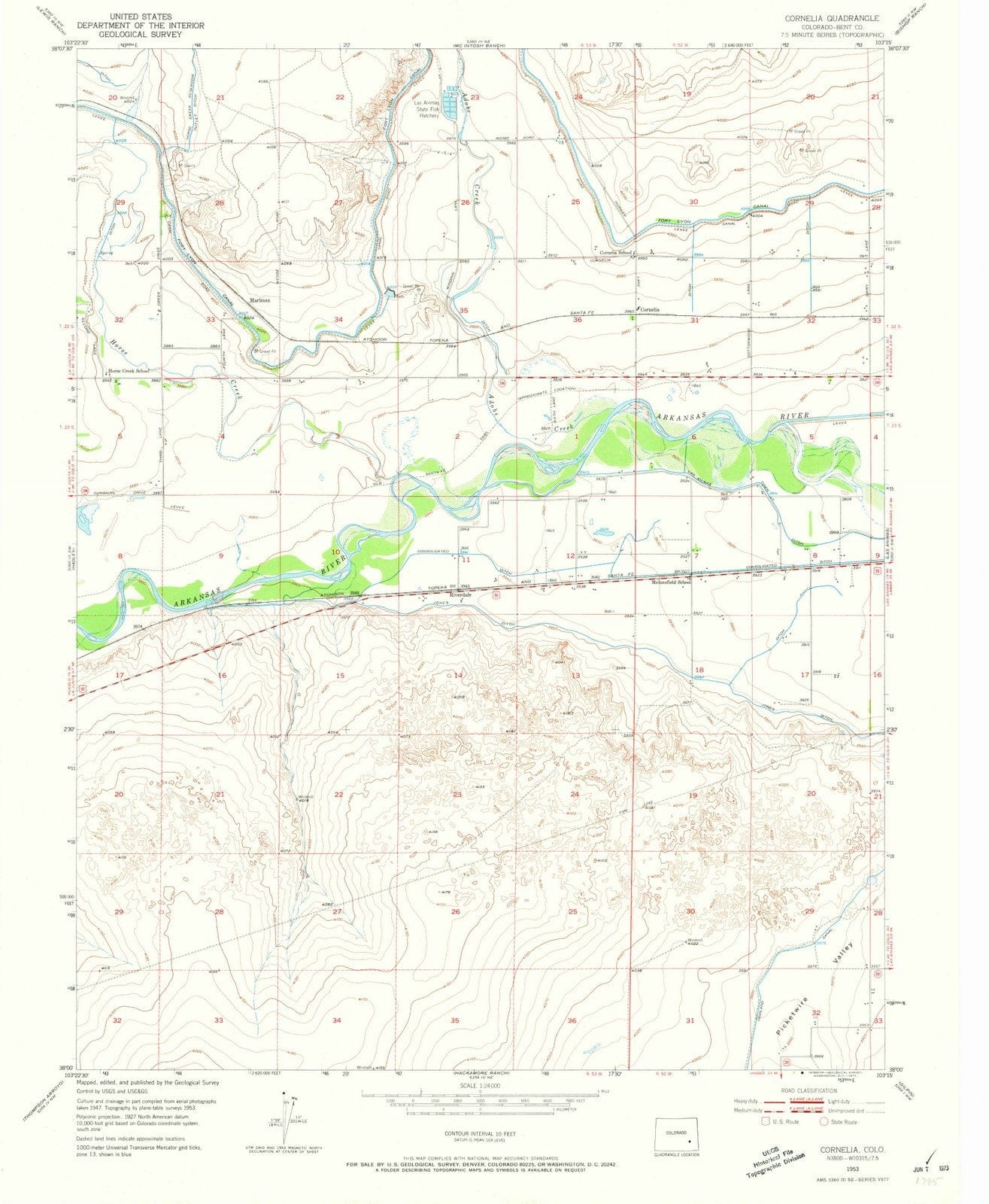 1953 Cornelia, CO - Colorado - USGS Topographic Map