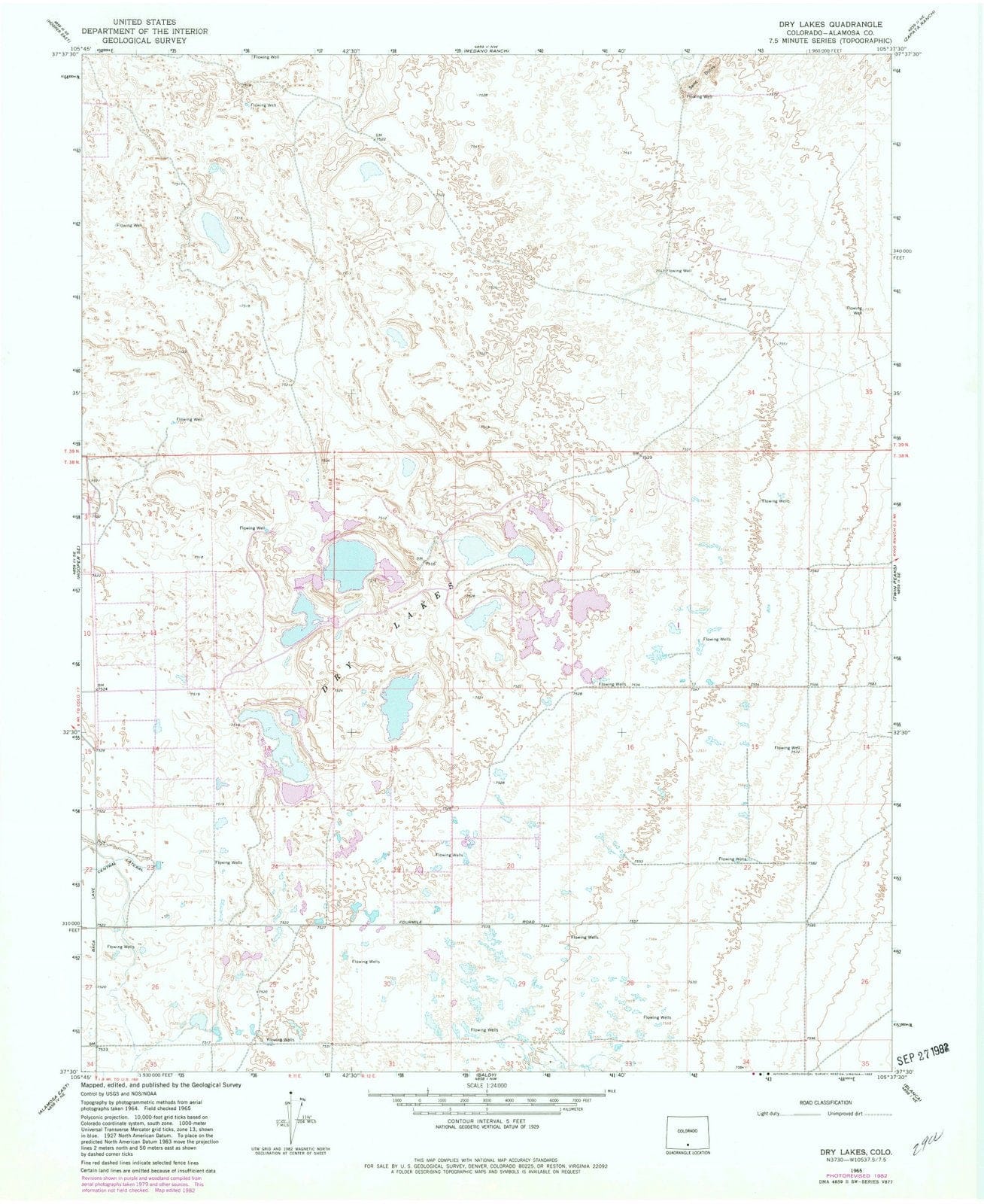 1965 Dry Lakes, CO - Colorado - USGS Topographic Map
