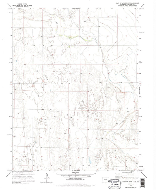 1982 East of Lewis Lake, CO - Colorado - USGS Topographic Map