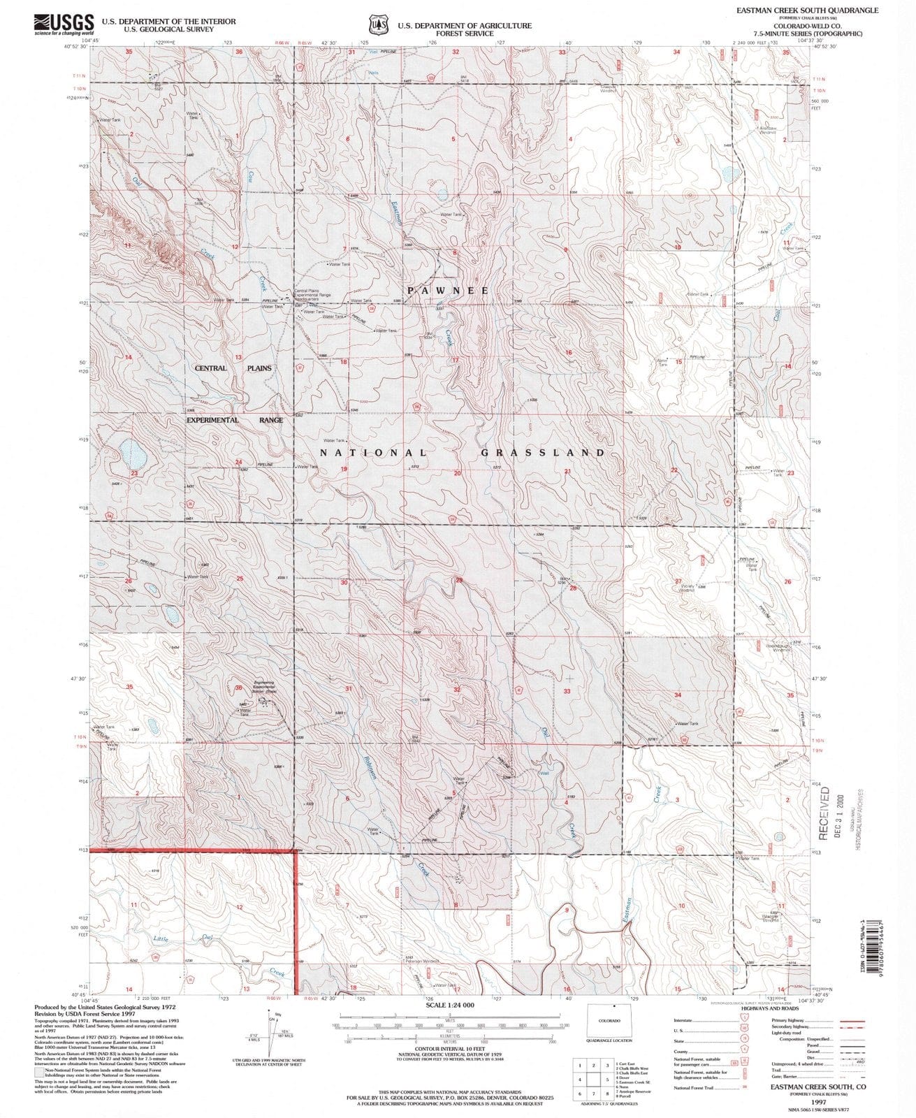 1997 Eastman Creek South, CO - Colorado - USGS Topographic Map