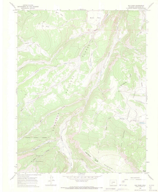 1965 Elk Park, CO - Colorado - USGS Topographic Map