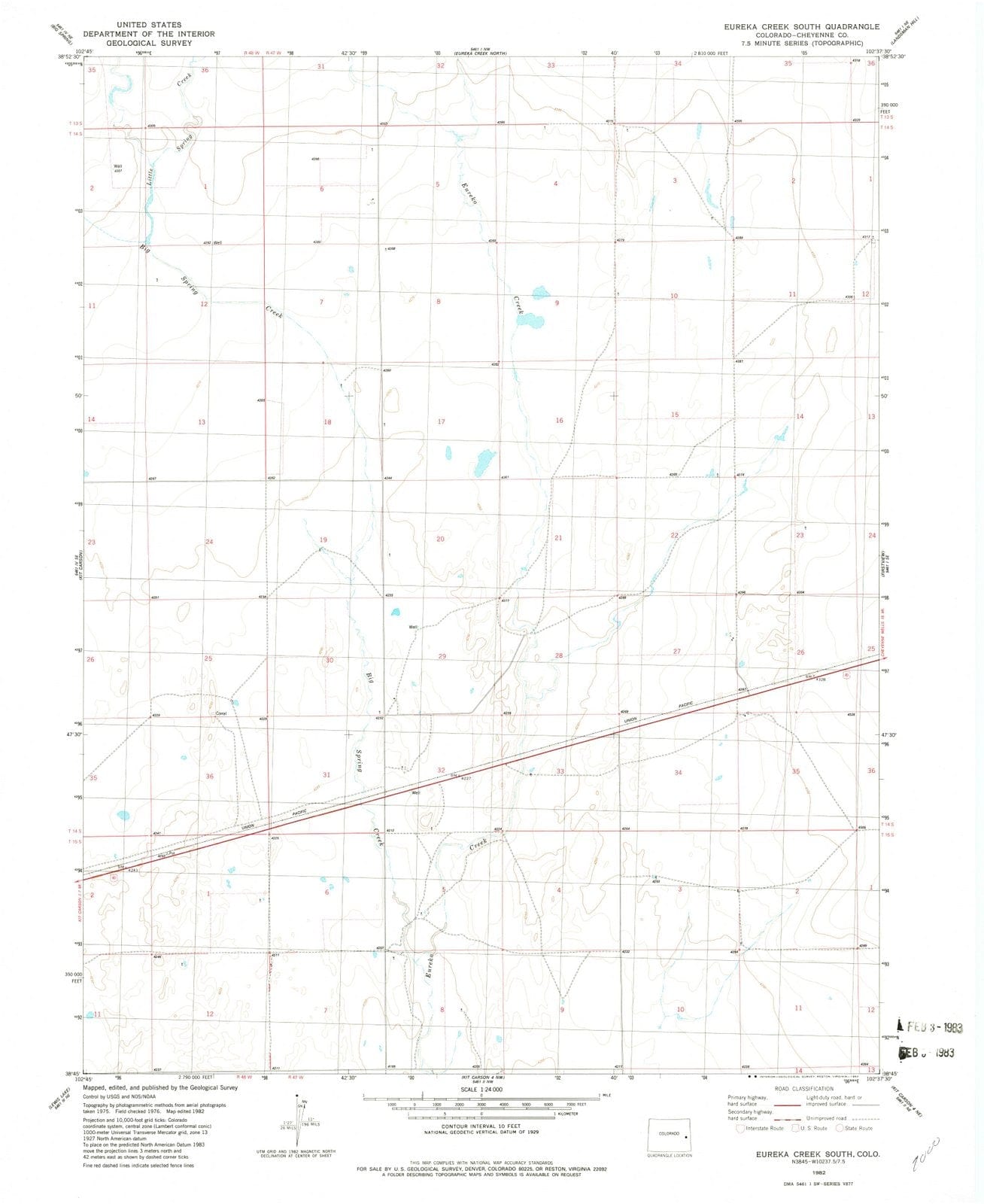 1982 Eureka Creek South, CO - Colorado - USGS Topographic Map