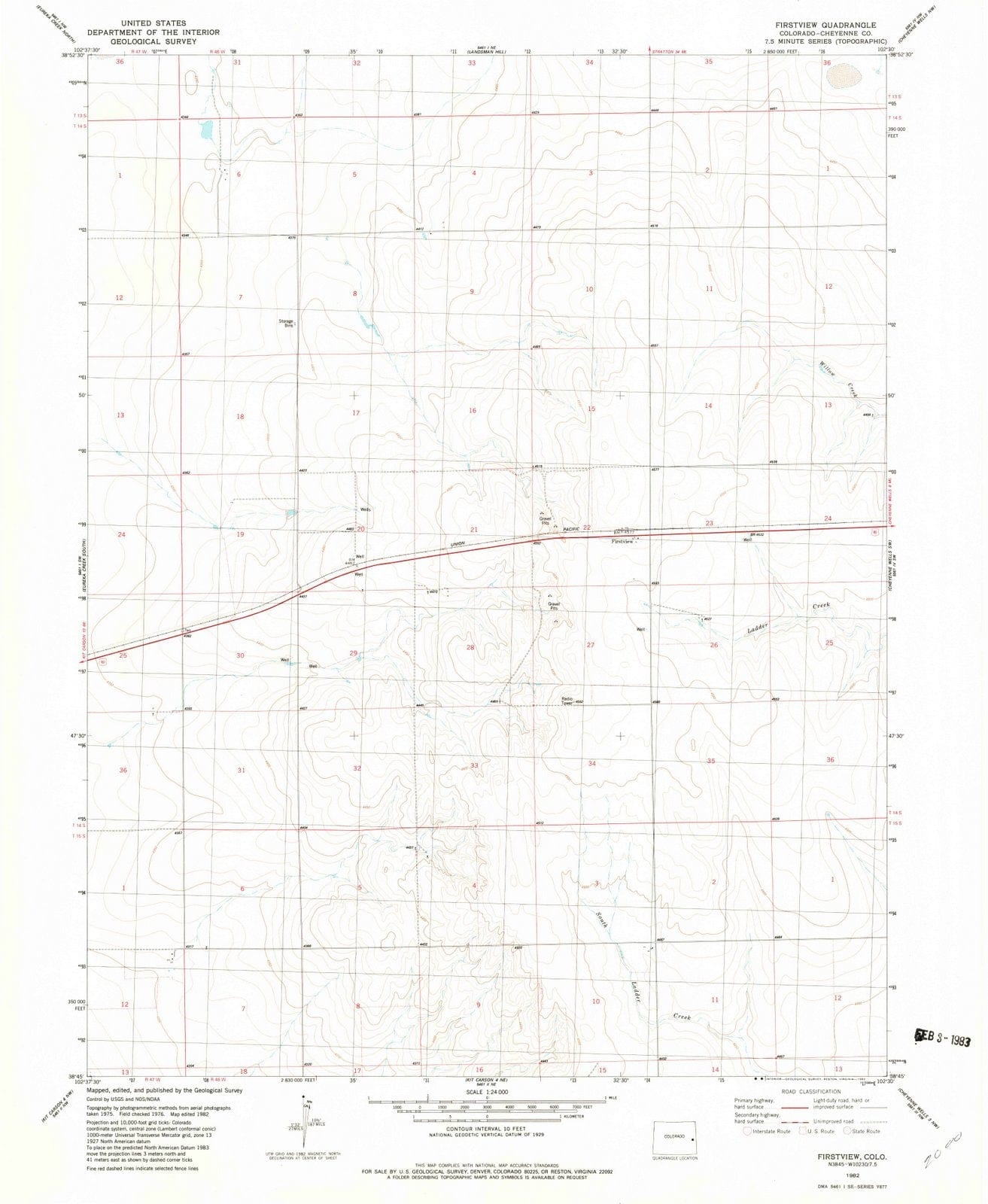 1982 Firstview, CO - Colorado - USGS Topographic Map