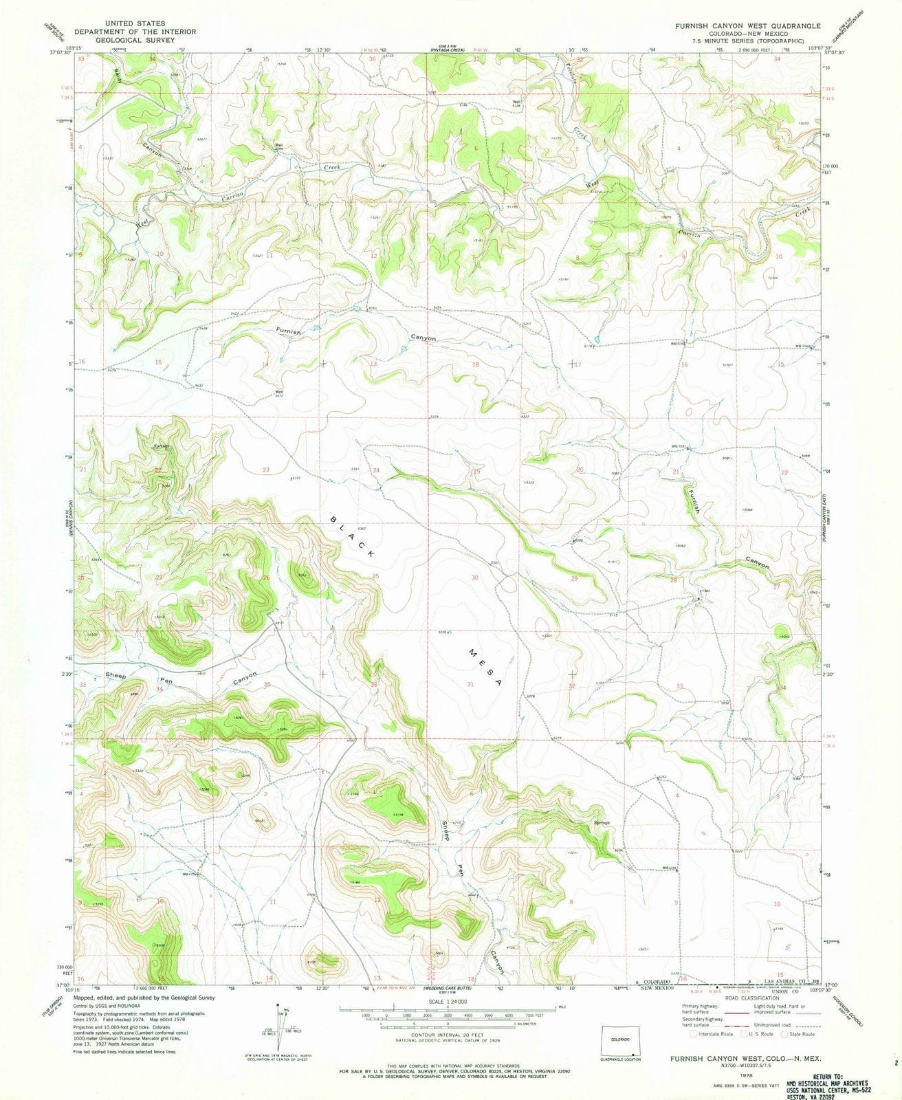 1978 Furnish Canyon West, CO - Colorado - USGS Topographic Map