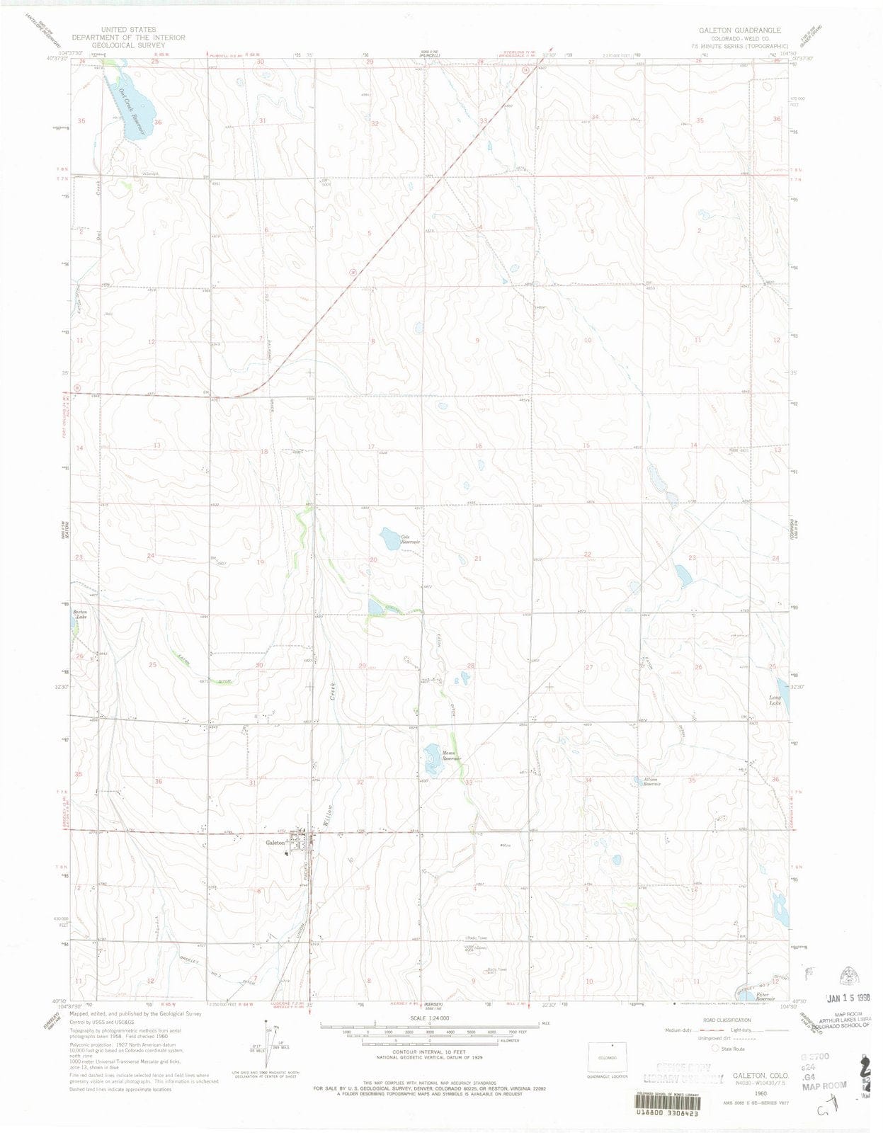 1960 Galeton, CO - Colorado - USGS Topographic Map