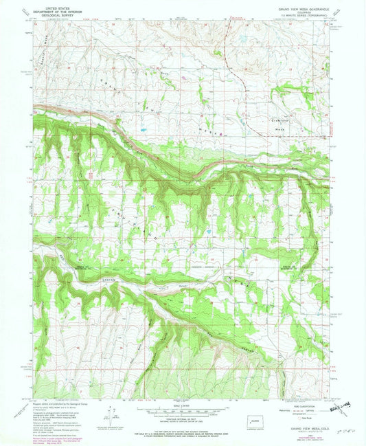 1965 Grand View Mesa, CO - Colorado - USGS Topographic Map