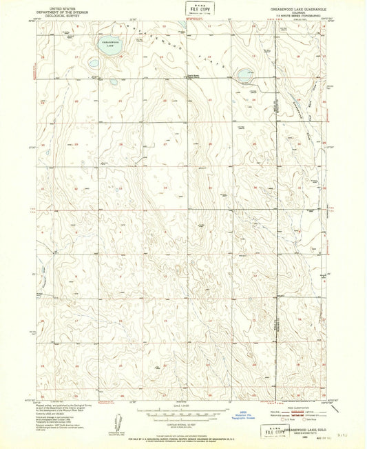 1950 Greasewood Lake, CO - Colorado - USGS Topographic Map