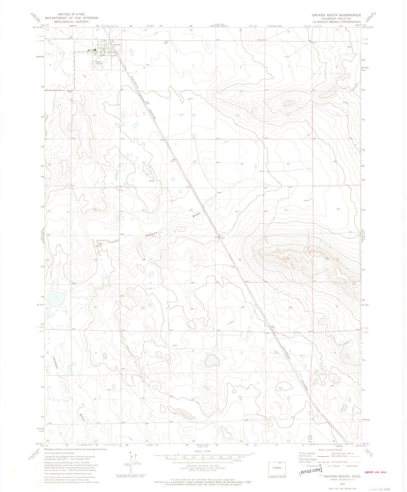 1972 Grover South, CO - Colorado - USGS Topographic Map