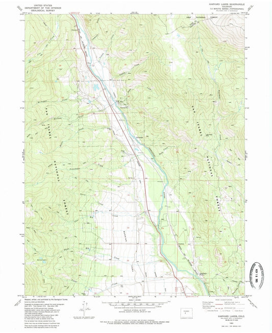 1982 Harvard Lakes, CO - Colorado - USGS Topographic Map