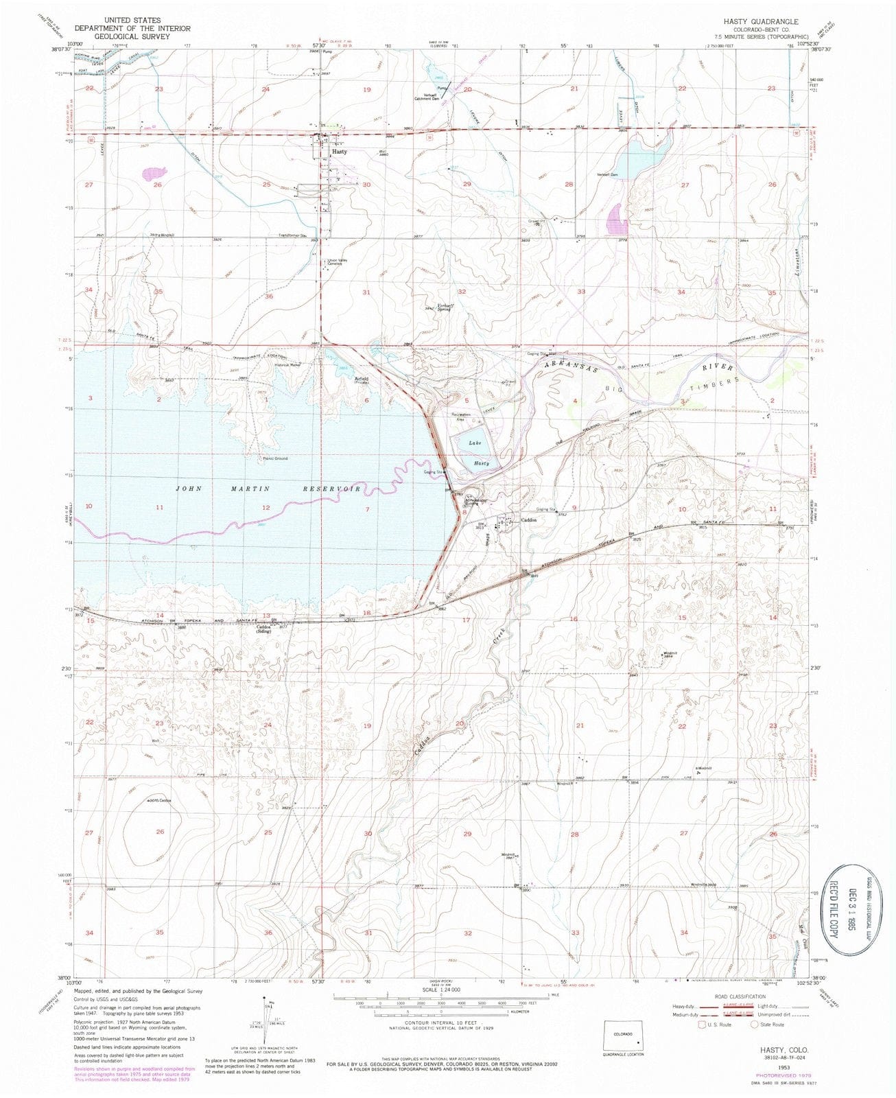 1953 Hasty, CO - Colorado - USGS Topographic Map