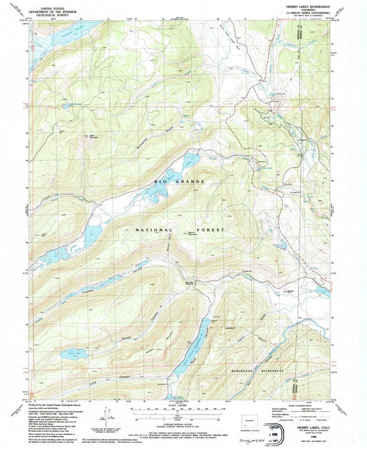 1986 Hermit Lakes, CO - Colorado - USGS Topographic Map