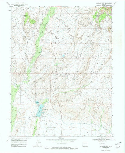 1968 Highline Lake, CO - Colorado - USGS Topographic Map