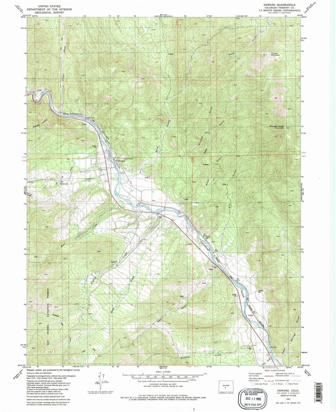 1981 Howard, CO - Colorado - USGS Topographic Map