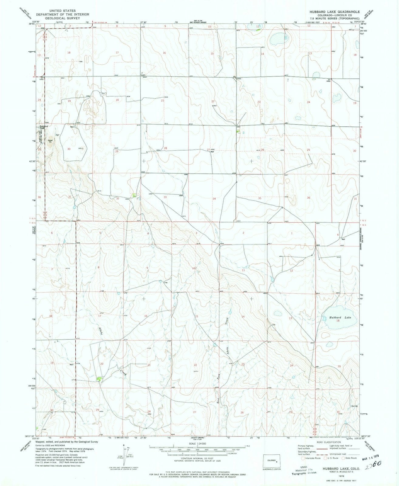 1978 Hubbard Lake, CO - Colorado - USGS Topographic Map