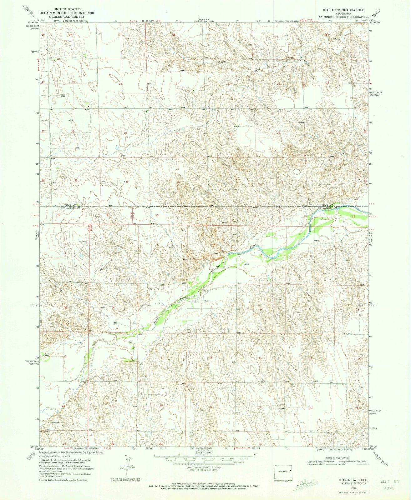 1969 Idalia, CO - Colorado - USGS Topographic Map v2