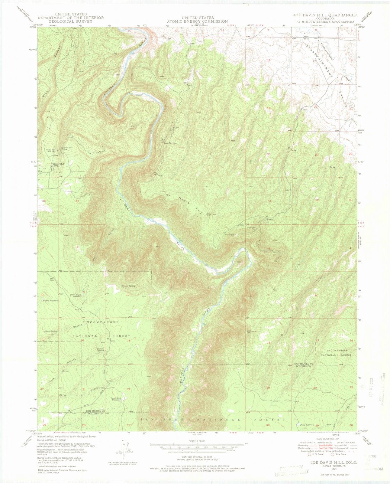 1949 Joeavis Hill, CO - Colorado - USGS Topographic Map