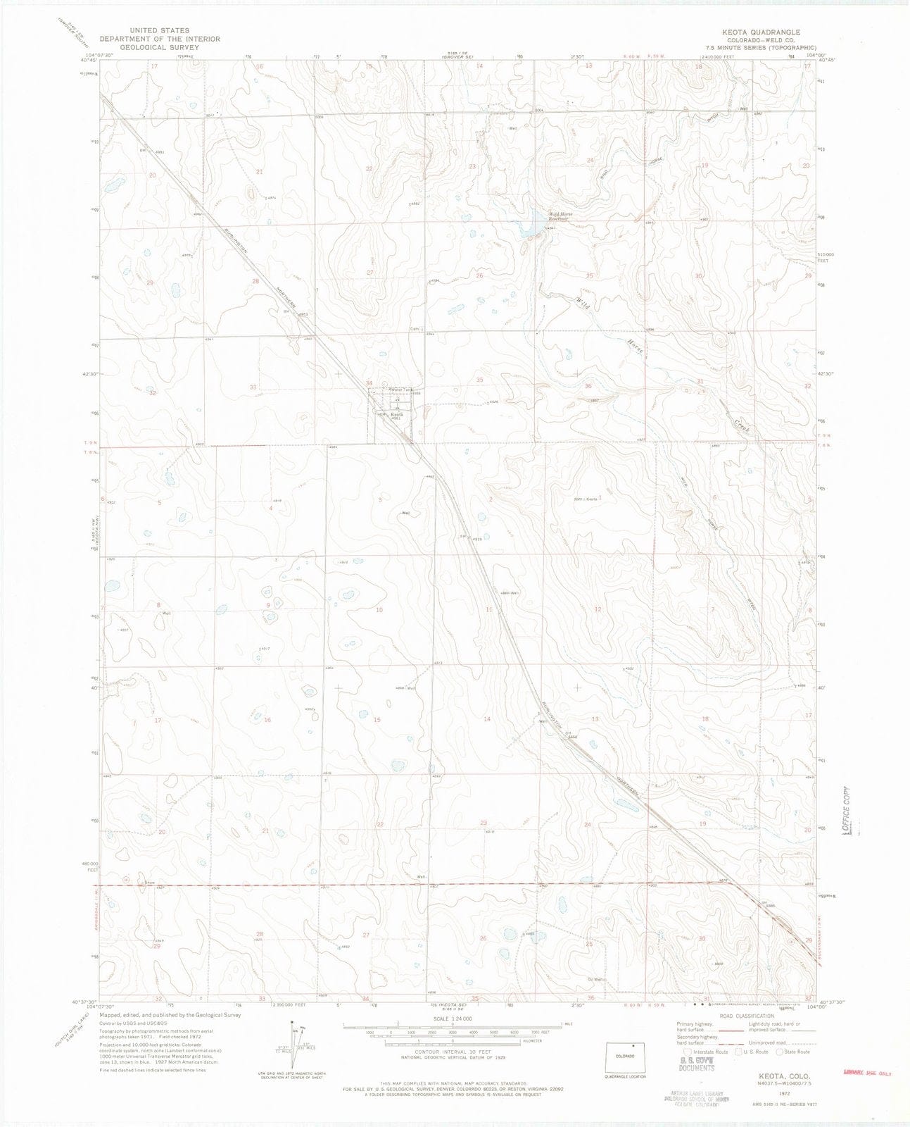 1972 Keota, CO - Colorado - USGS Topographic Map v3