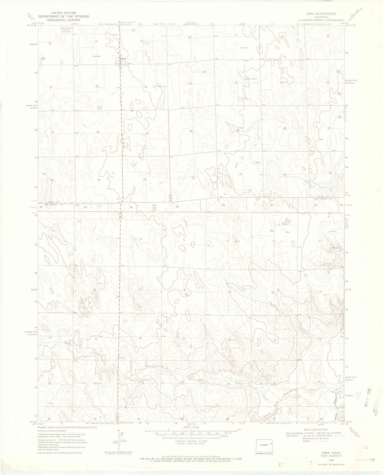 1969 Kirk, CO - Colorado - USGS Topographic Map