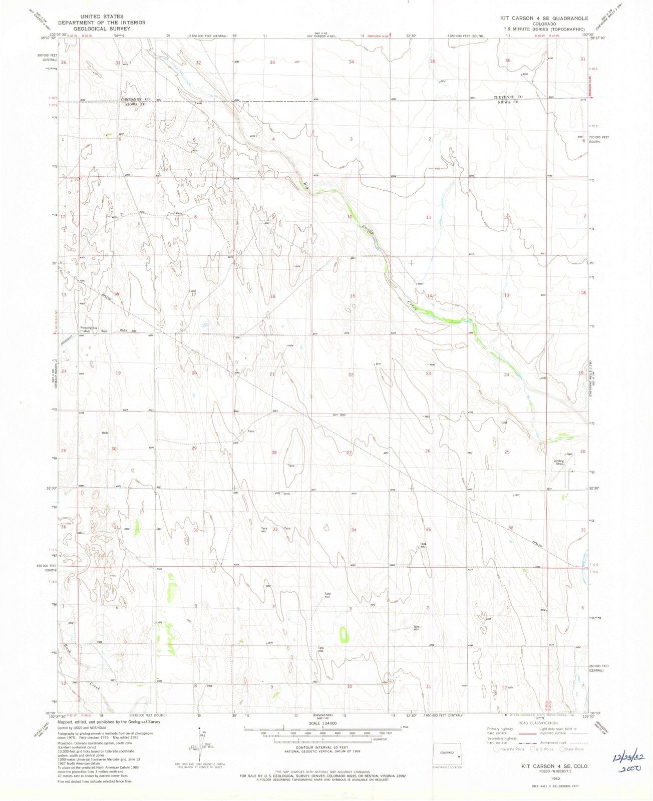 1982 Kit Carson 4, CO - Colorado - USGS Topographic Map v2