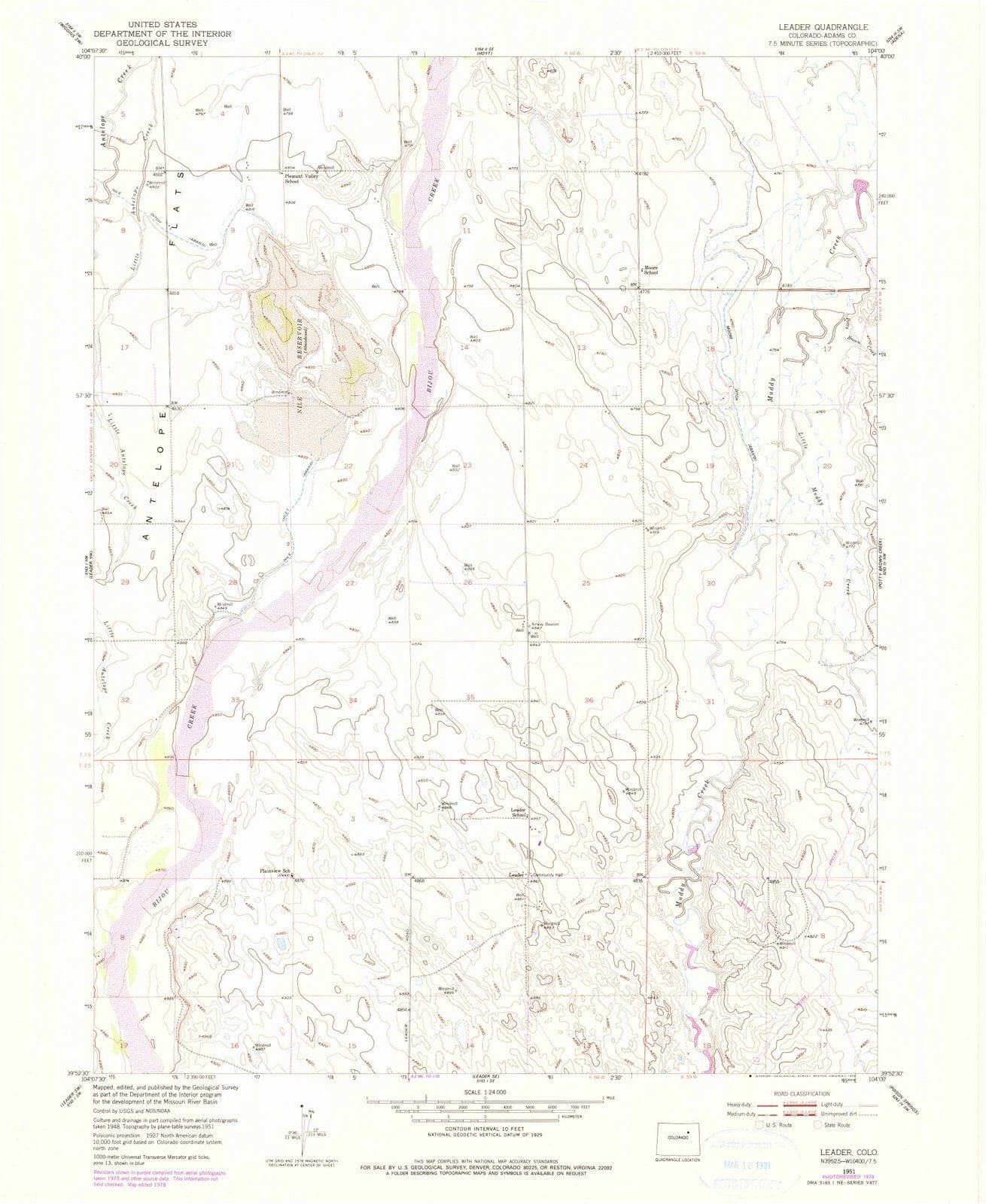 1951 Leader, CO - Colorado - USGS Topographic Map v3